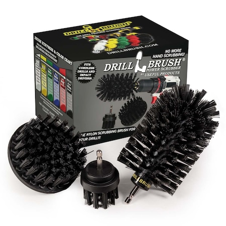 Drill Brush Power Scrubber By Useful Products 5 in W 7 in L Brush, Black K-S-42J-QC-DB